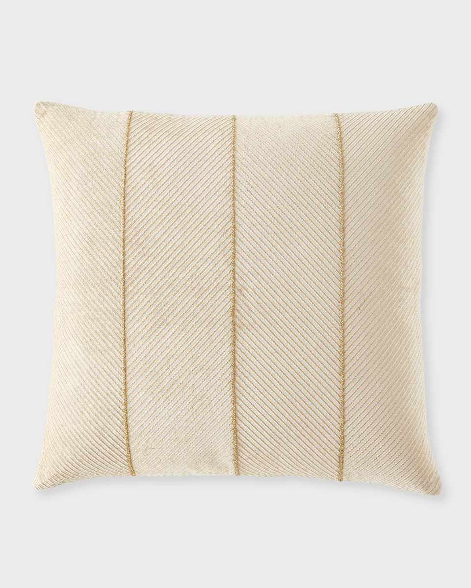 Larrisa Geo Metallic and Beaded Velvet Decorative Pillow,